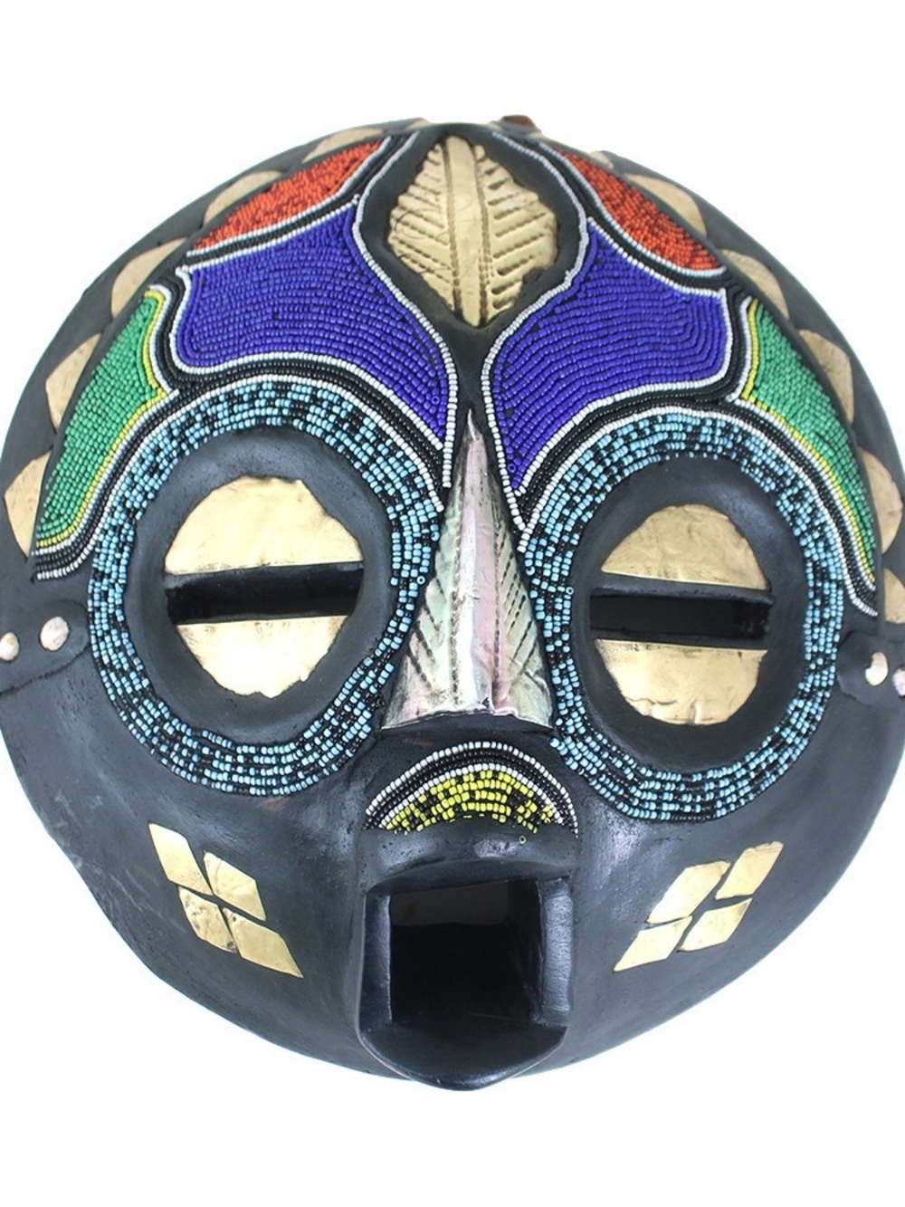 Ghana Beaded Tribal Wall Mask